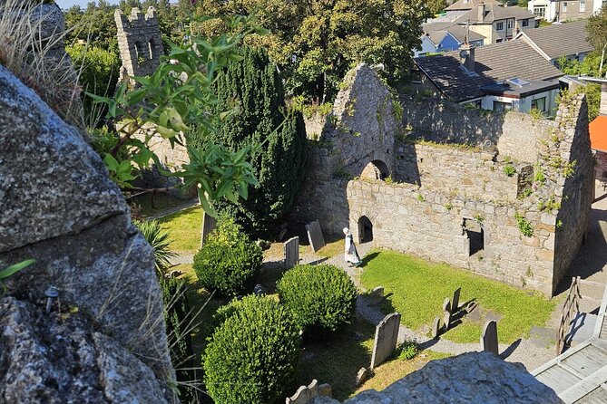 Interactive Living History in Dalkey Castle near Dublin City - St Begnet’s church and graveyard: the quiet contrast